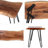 Alaterre Furniture Live Edge Solid Wood Bench with Metal Hairpin Legs - 48"-1193026631