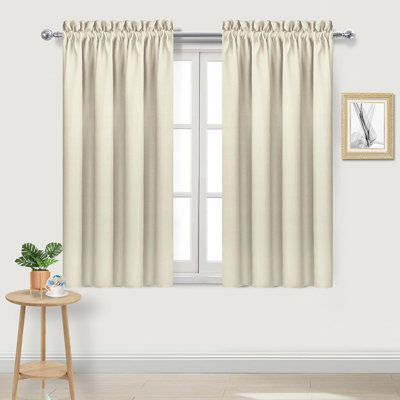 2 Panels Blackout Curtains – Thermal Insulated, Energy Saving & Noise Reducing Bedroom and Living Room Curtains, Set of 2 Rod Pocket Curtain Panels