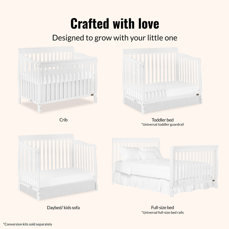 Lit de bébé convertible 5-en-1 Ashton, Blanc