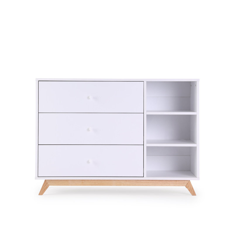 Central Park 3 - Drawer Dresser, White/Natural