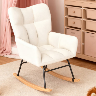 Nursery Rocking Chair, Rocking Chairs for Nursery, Baby Rocker Chair, Glider Rocker, White