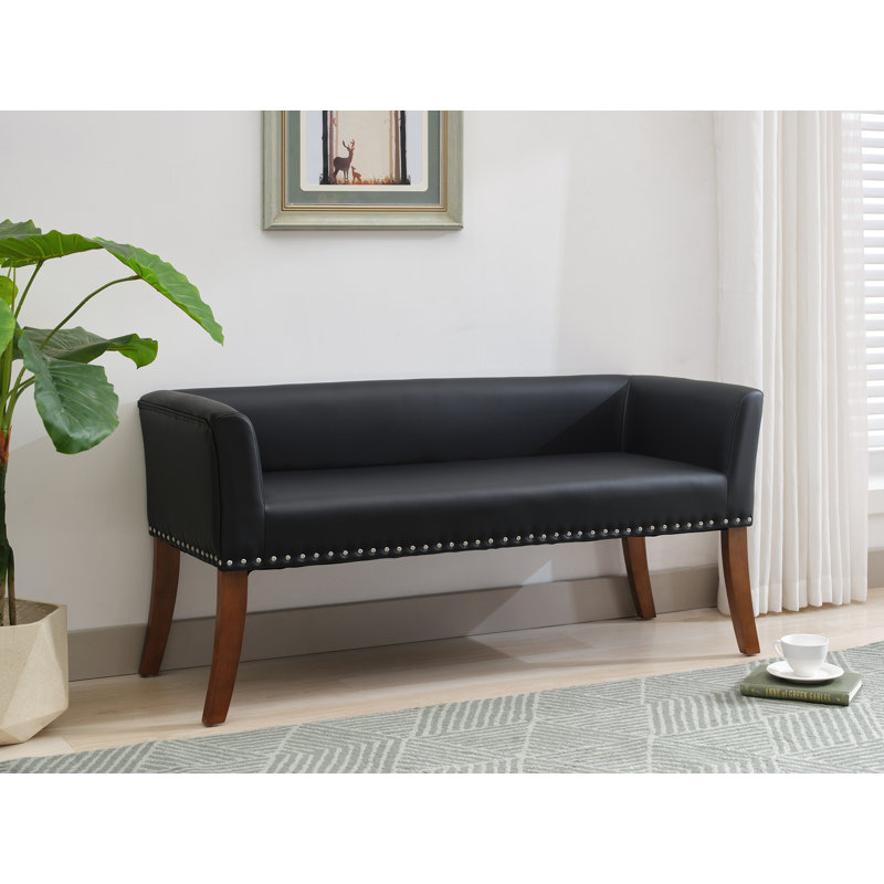 Faux Leather Upholstered Bench