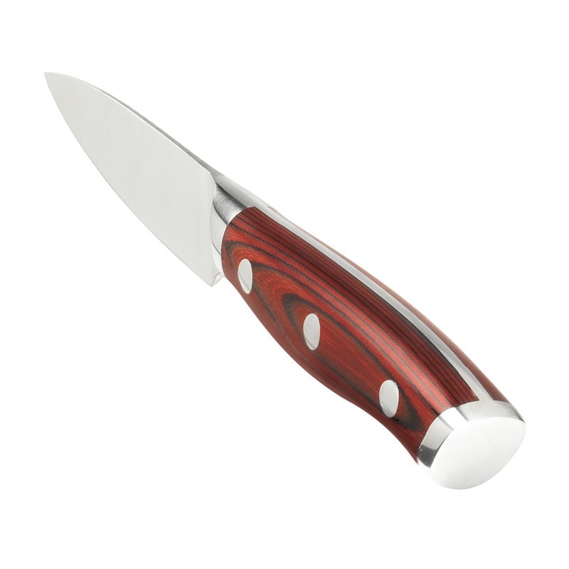 Crimson Series 3.5-Inch Silver Carbon Paring Knife with Ergonomic Handle