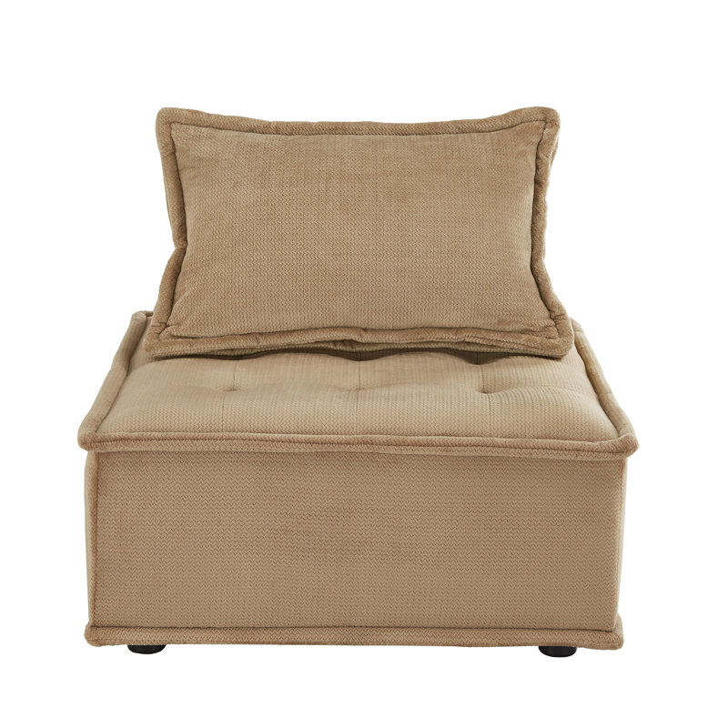 Chaise d'appoint rembourrée Thedford, Velours havane