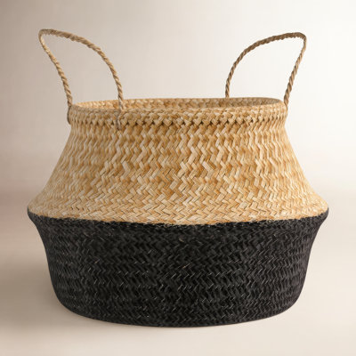 Handwoven Seagrass Basket Storage with Handles