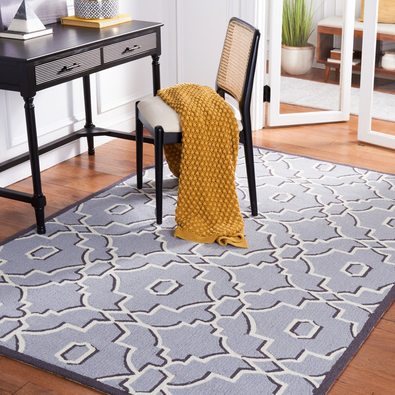 Ocilla Hand Hooked Performance Geometric Rug, Rectangle 3'6" x 5'6"