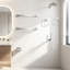 Ensemble de 5 barres porte-serviettes de salle de bain en nickel brossé avec porte-essuie-tout double base, design carré moderne, fixations murales en acier inoxydable SUS304, 60 cm (23,6 pouces).
