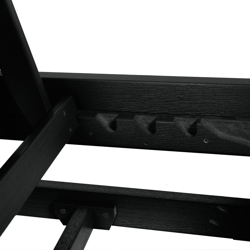Chaise longue simple inclinable Annette, Noir