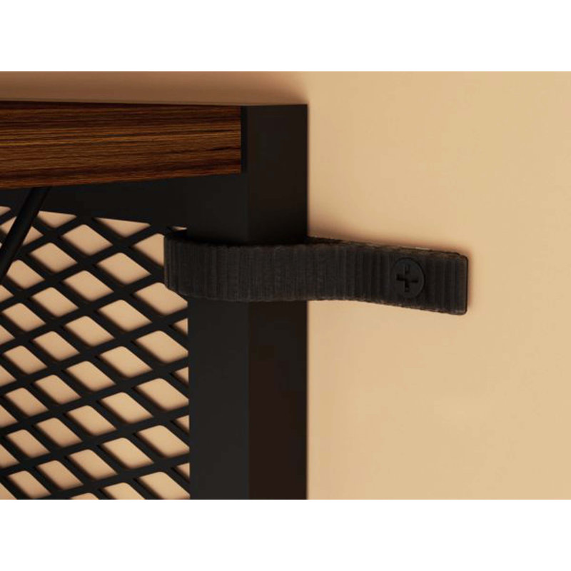 Armoire de rangement sur pied autoportante avec portes, tablettes à plusieurs niveaux et porte-verres à vin