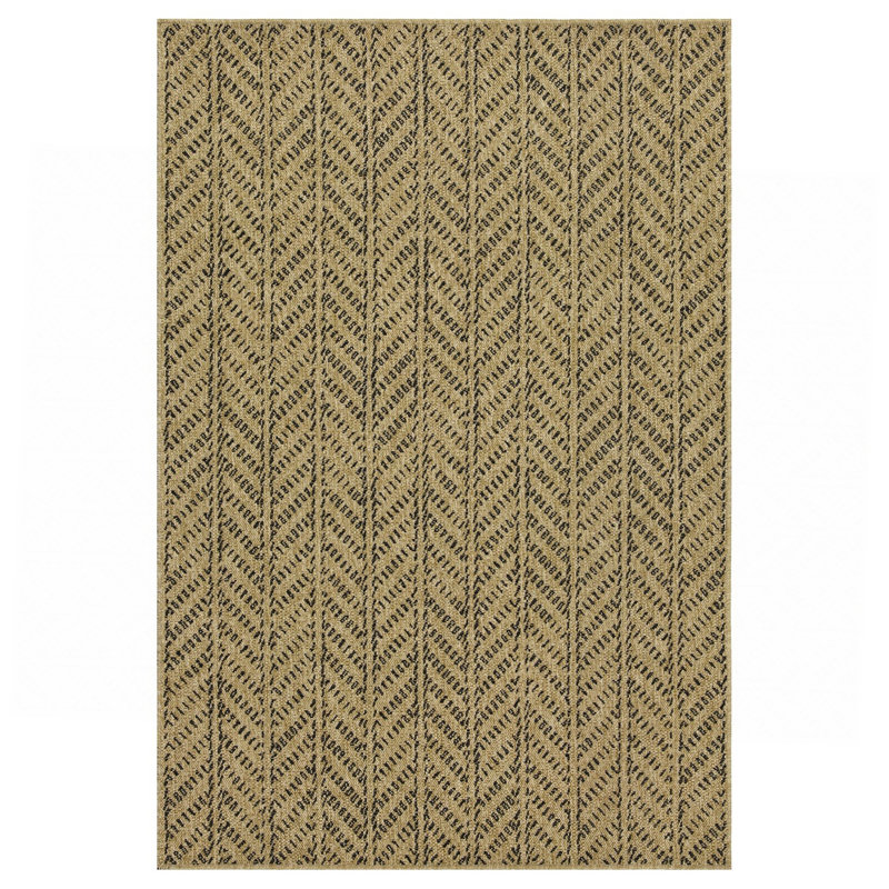 Black Indoor/Outdoor Area Rug, Rectangle 5'3" x 7'3"