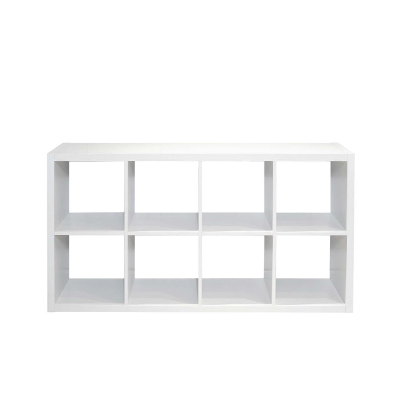 Smart Cube 8-Cube Organizer Storage With Opened Back Shelves,2 X 4 Cube Bookcase Book Shleves For Home, Office, White
