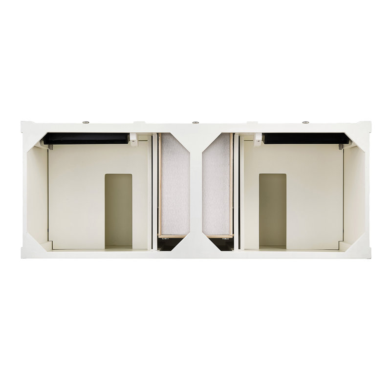 Brittany 60'' W Double Vanity, Carrara White, Bright White, 8" Widespread
