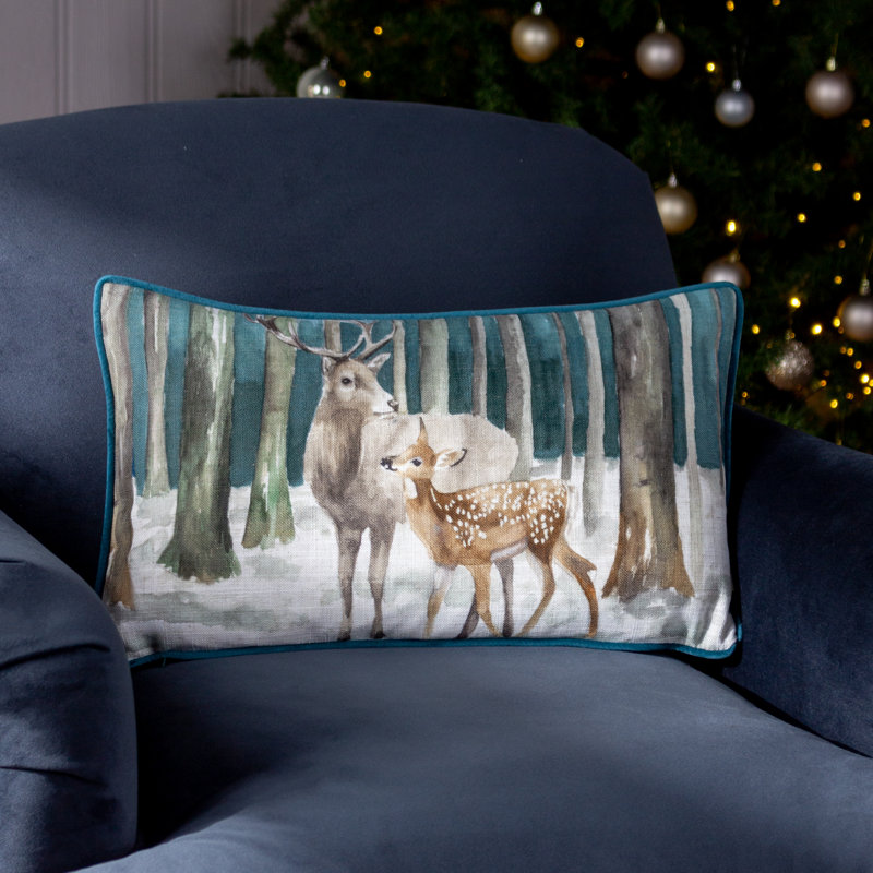 Stag Scene Rectangular Lumbar Cushion