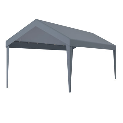 10X20ft Carport Tarp Substitution, Waterproof & With 72 Elastic Buckles. Grey Polypropylene For Garage Shelter. Easy To Install And Convenient Storage Shelter Replacement, Carport. Quick Installation