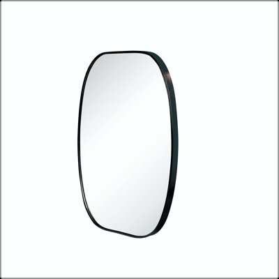 Oval Vanity Mirror with Black Metal Frame (20x30)