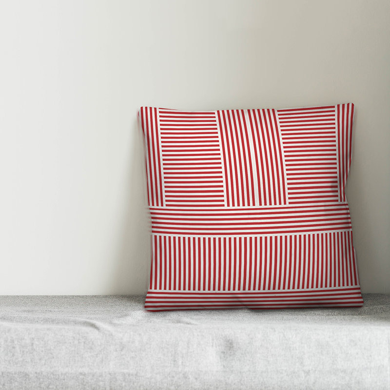 Striped Throw Pillow, Red, 18" x 18"