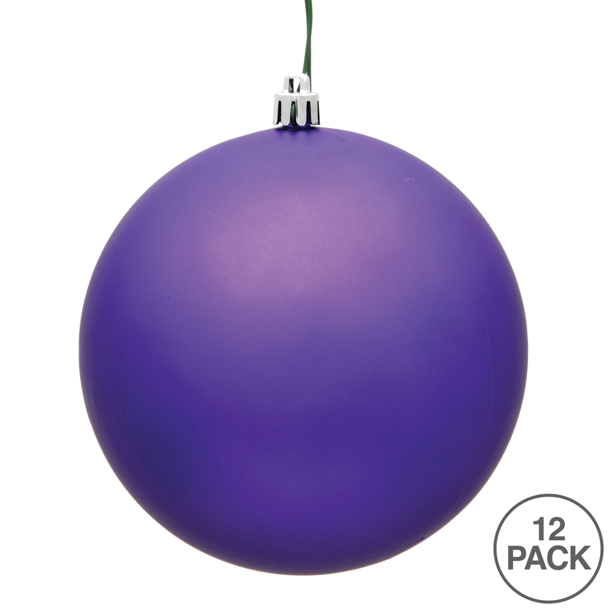Holiday Décor Ball Ornament, 3" H x 3" W x 3" D, Purple Matte