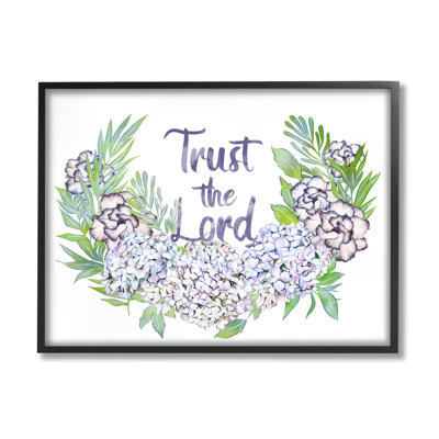 «Trust the Lord Spiritual Quote Hydrangeas Botanical Border» par Ziwei Li - impression