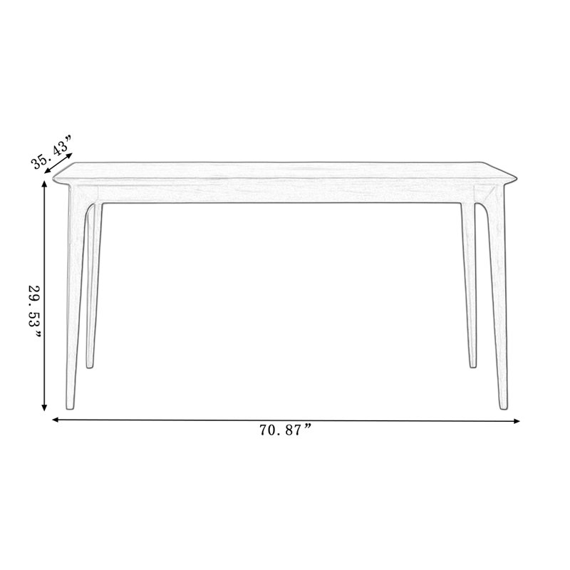 Table de salle à manger Chilmark, H 29,53 po x L 70,87 po x l 35,43 po