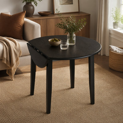 Table de salle à manger extensible ronde pour 2 à 4 personnes, table de salle à manger pliante en bois avec taille réglable, conception peu encombrante pour les petits appartements et les salles à manger