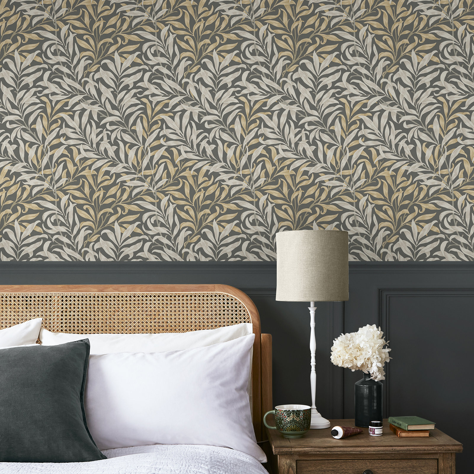 Floral Wallpaper, Charcoal