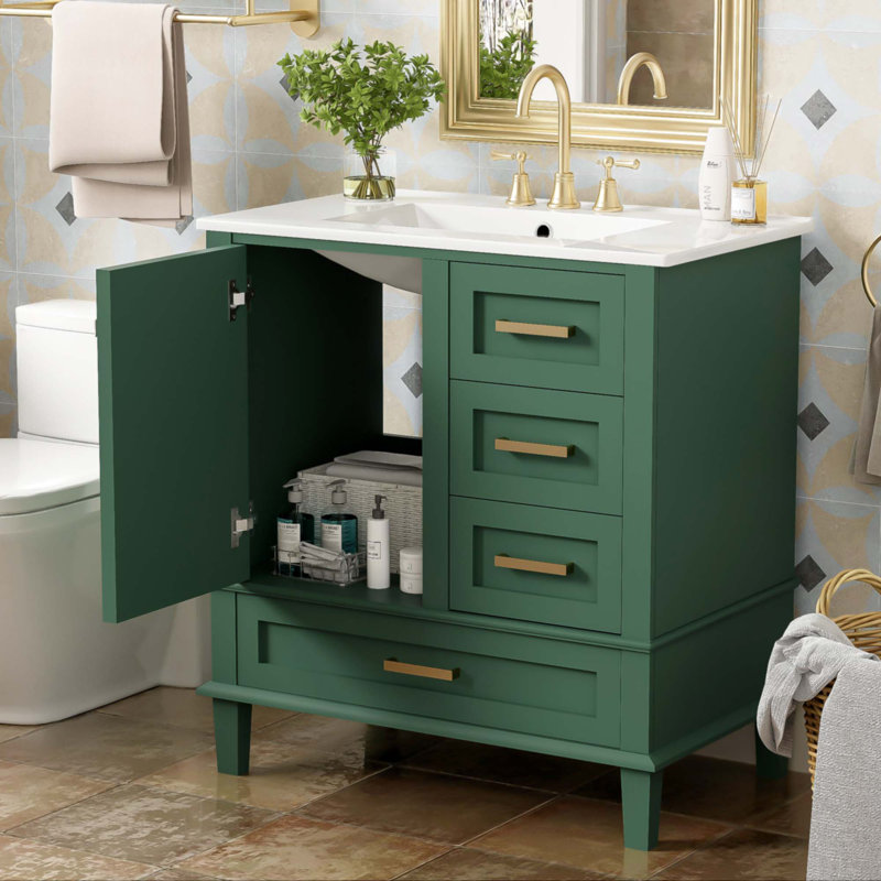 Meuble-lavabo 30 po vert