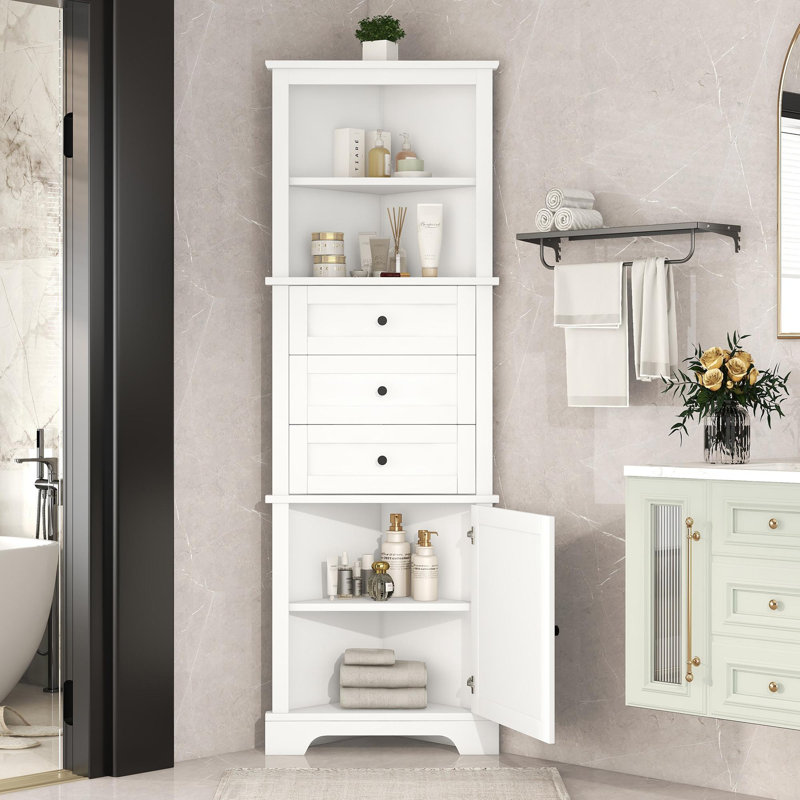 Armoire de rangement haute en bois aggloméré, armoire à linge