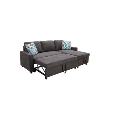 KCG- 83" Wide 2-Piece Flannel Sofa Bed For Living Room Lounge, Office Lobby by Latitude Run