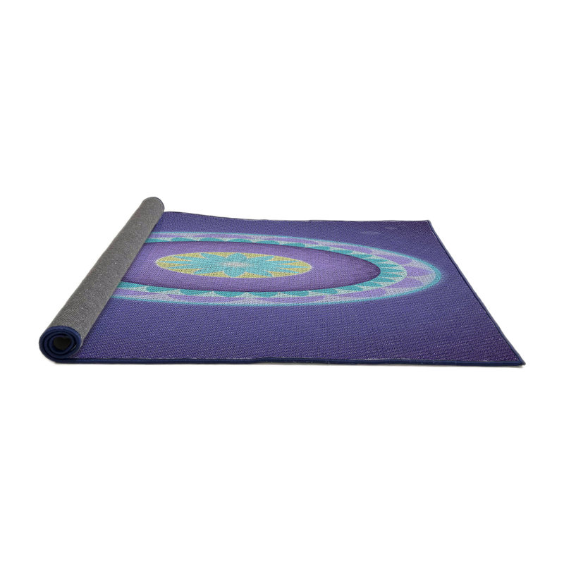 Tapis mauve à métier motorisée, Rond 8 pi