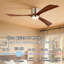 52 po Ventilateur de plafond encastré intelligent à 3 pales avec télécommande, moteur à courant continu réversible silencieux, lumière DEL à intensité variable-20869166-20869165