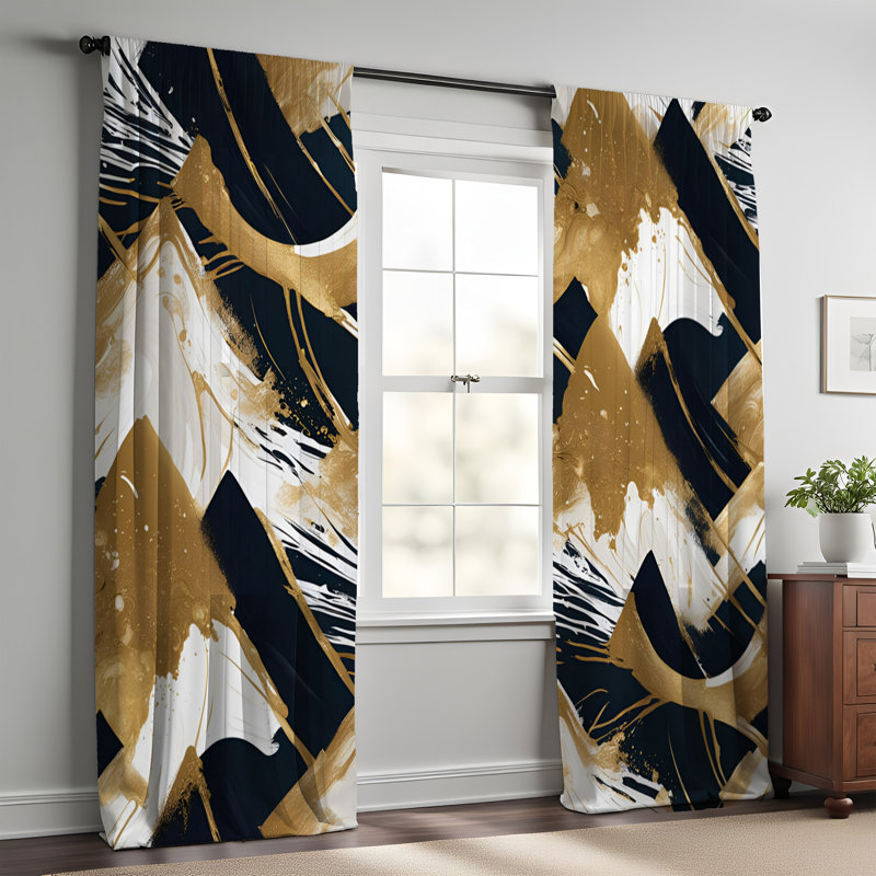 Paire de rideaux semi-transparents en polyester Emagene, L 40 po x L 61 po