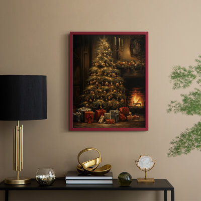 «Christmas Holiday Art DCLXVII», reproduction d'art encadrée - bois massif