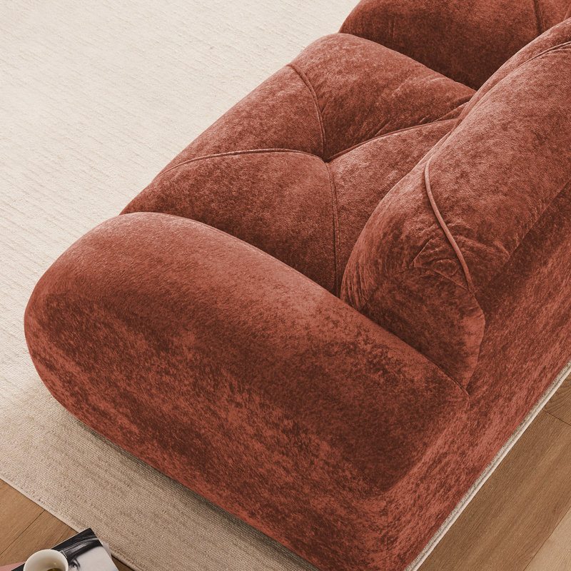 Rouge désossé en forme de U rouge avec velours doux et éponge haute densité 32d, style, conception antidérapante, mobile, sans assemblage, pour les espaces, revêtement