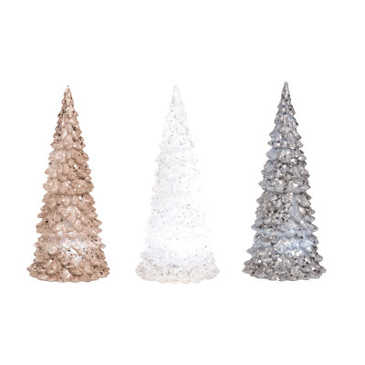  Medium Acrylic Light Up Christmas Tree Set of 3 Christmas Home Decorations