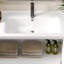 Meuble-lavabo mural 36 po avec portes à fermeture douce et deux tablettes à ouverture latérale