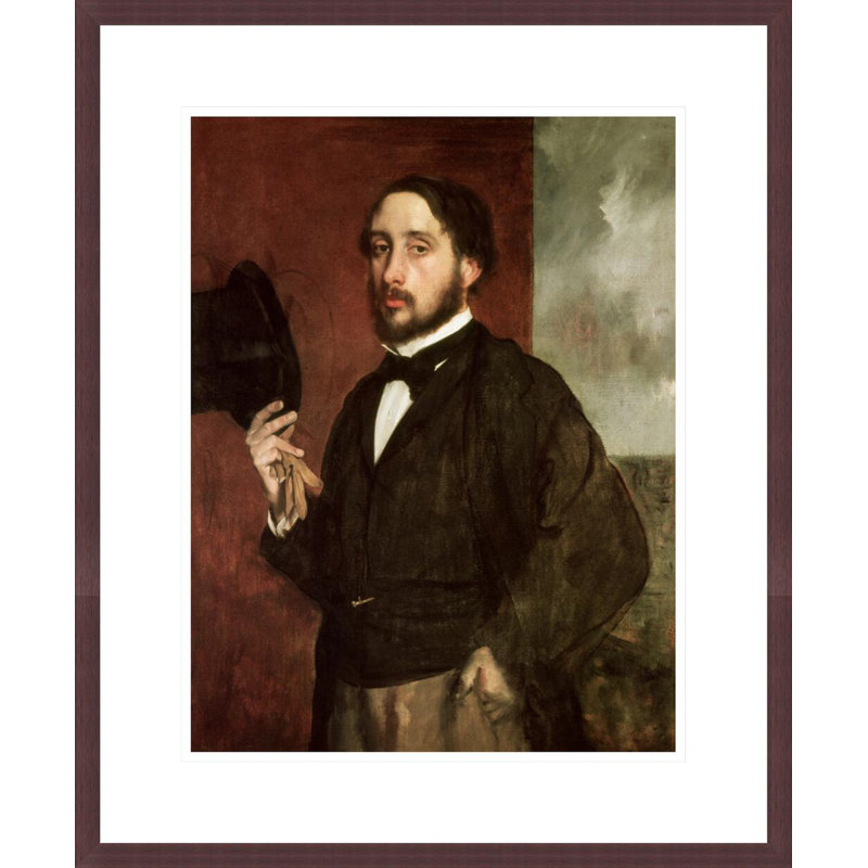 Autoportrait par Edgar Degas - Impression sur toile, H 21,48 po x l 17,75 po
