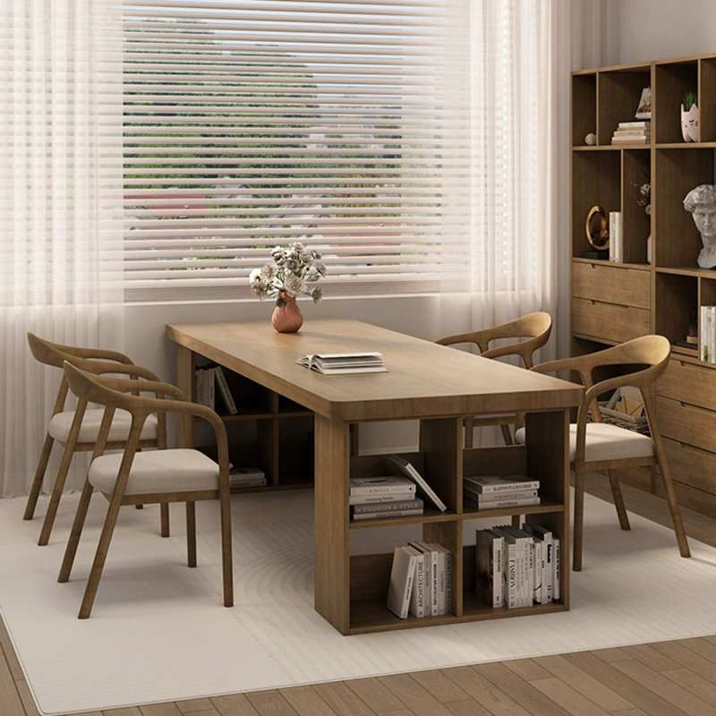 Bureau moderne et simple en bois massif, H 29,53 po x l 94,49 po x P 35,43 po