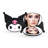 Kuromi LED Compact Mirror For Purse, Travel Lighted Makeup Mirror With 3X Magnification, Adjustable Brightness