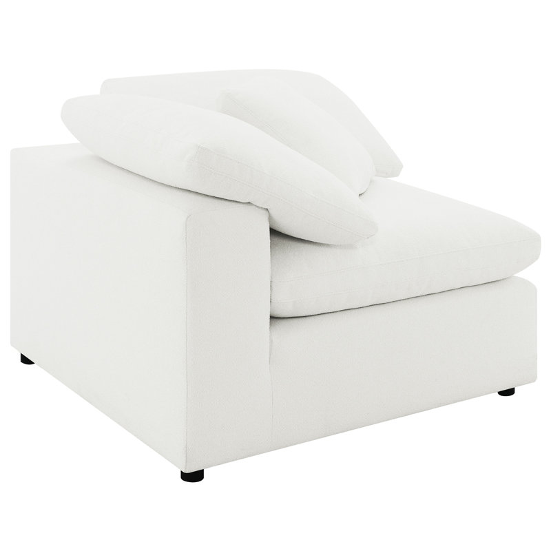 Fauteuil d'angle rembourré Gilbrook, Tissu ivoire