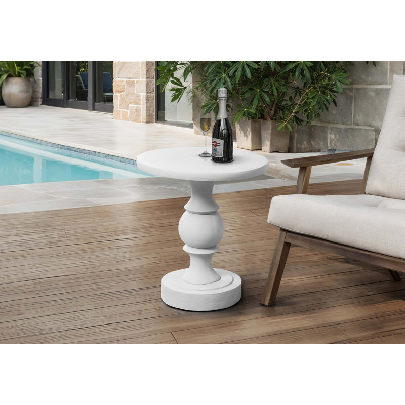 Table d'appoint ronde polyvalente pour les espaces intérieurs et extérieurs, Blanc