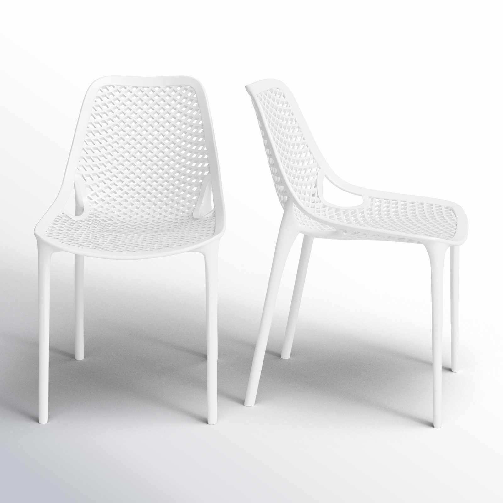 Farrah Stackable Patio Side Chair, White