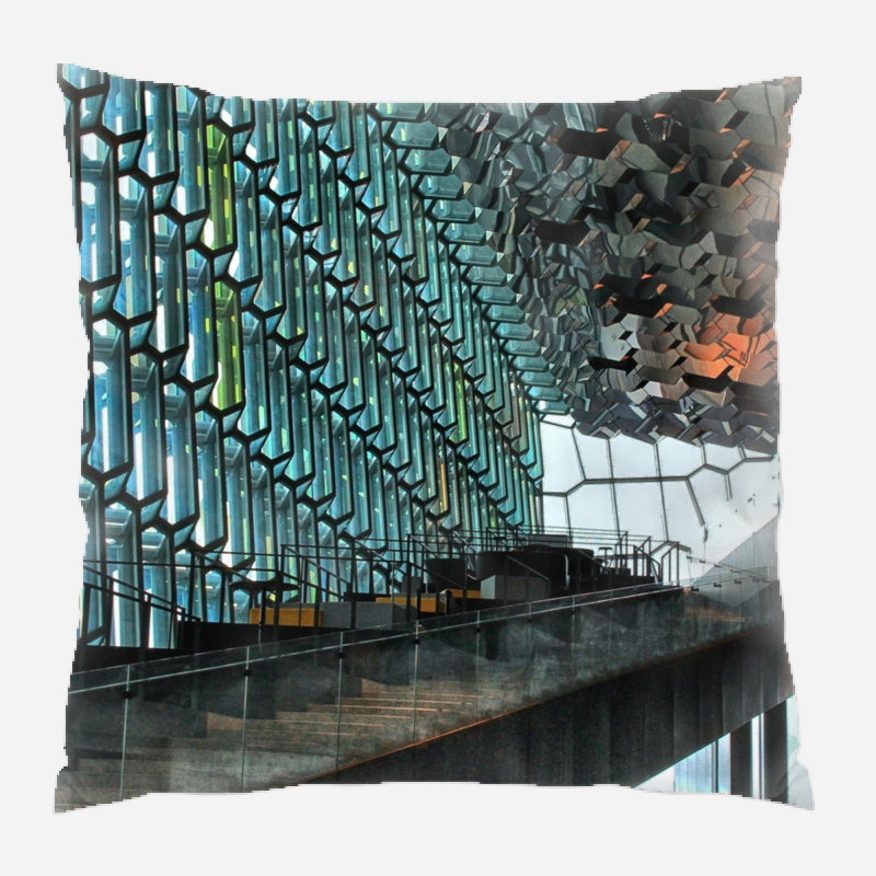 Architecture Microsuede Reversible Throw Pillow