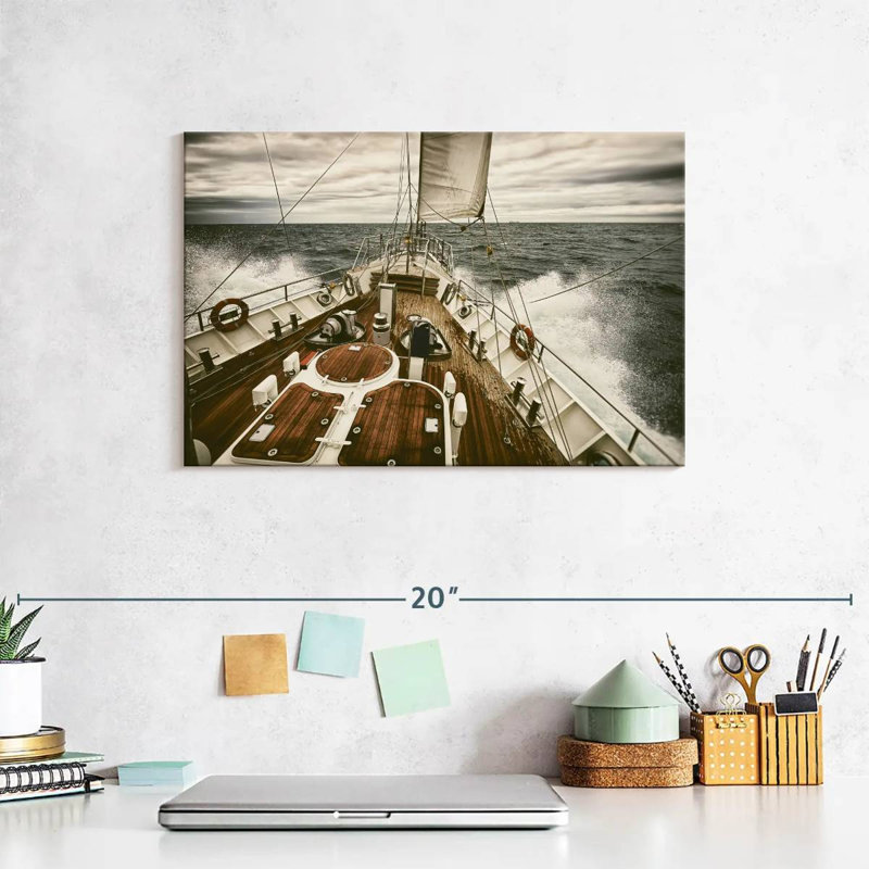 Yacht at Sea, reproduction sur toile, H 8 po x l 12 po x P 1 po