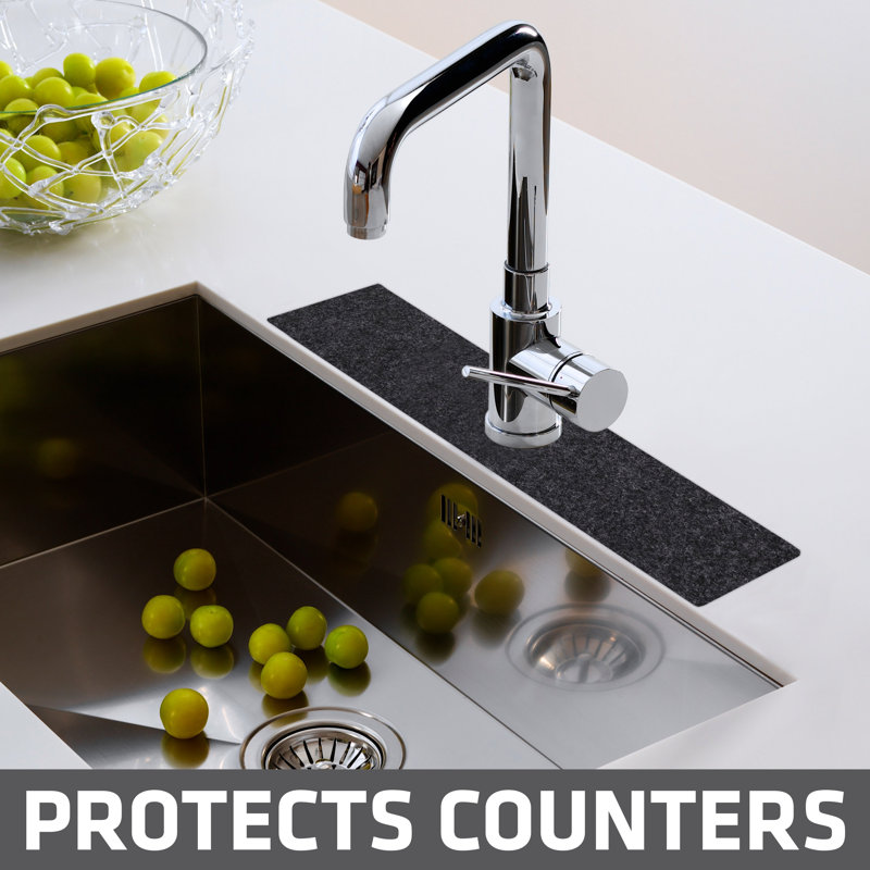 Faucet Splash Guard Drying Mat for Kitchen Sink - Absorbent, Waterproof, Machine Washable