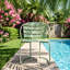 Santa Monica 39.5" W x 18.75" D x 29.5" H Iron Slat Back 3-Piece Bistro Set