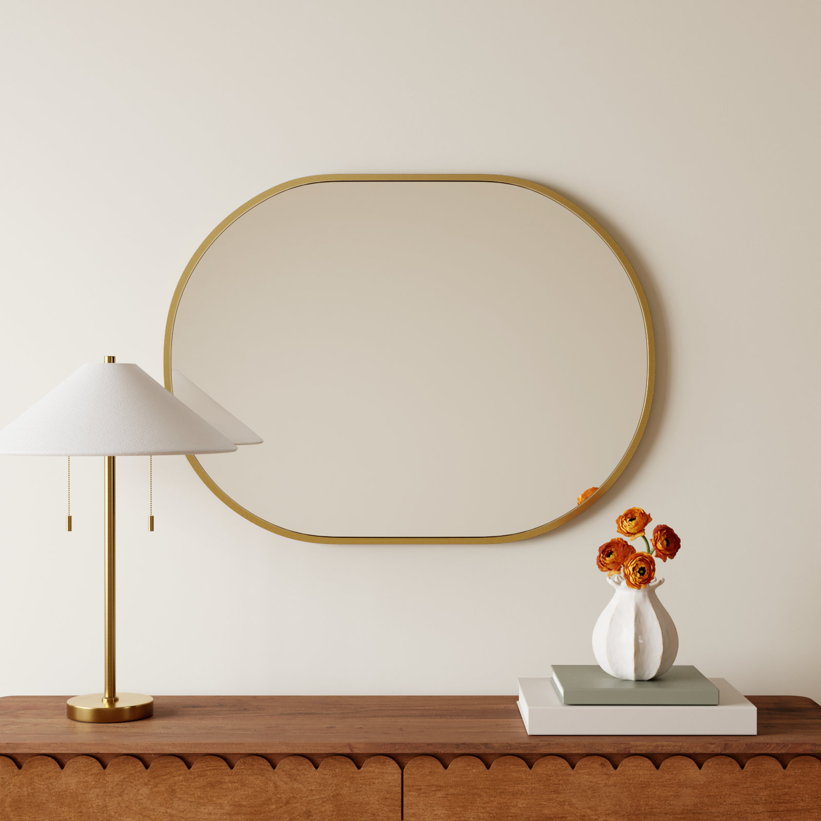Sabine Accent Mirror, Brass, 36" x 27"