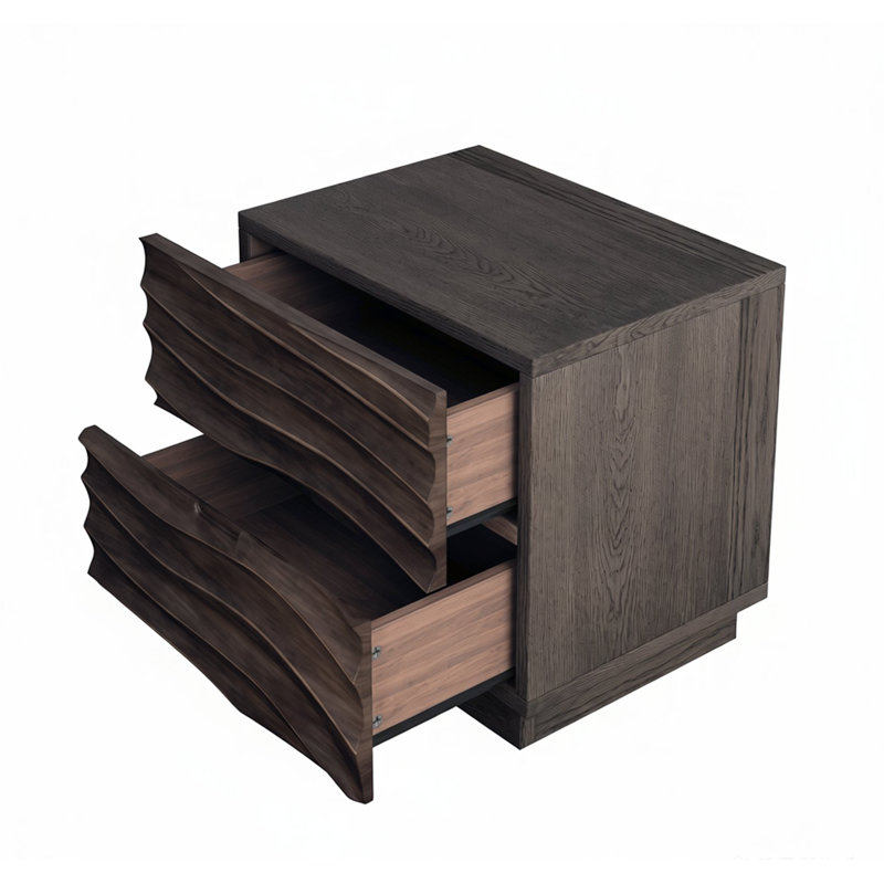 Tables de chevet en bois massif, table de chevet avec 2 tiroirs, sans poignées, table de bout de canapé pour le salon, chambres à coucher