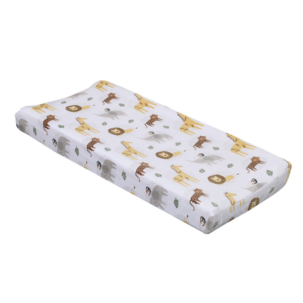 NoJo Jungle Trails Danielle Super Soft Animal Print Changing Pad Cover Indigo Safari