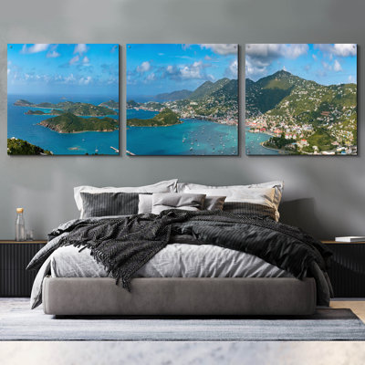'Saint Thomas US Virgin Islands' by Epic Portfolio, Acrylic Glass Wall Art 3 Piece