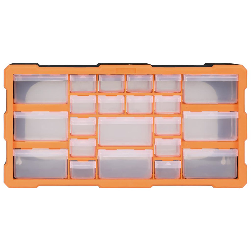Rebrilliant Plastic Decorative Bin, Orange/Black